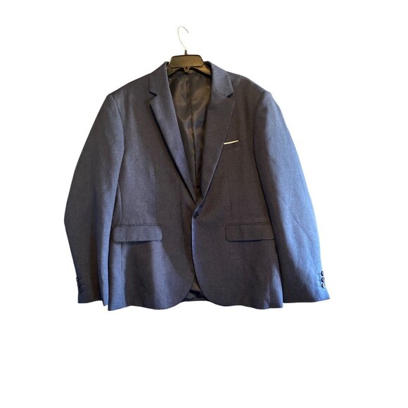 Mens Coofandy Navy Blue Blazer Jacket XL 100% Polyester Single-Breasted Two-Butt - Picture 1 of 7